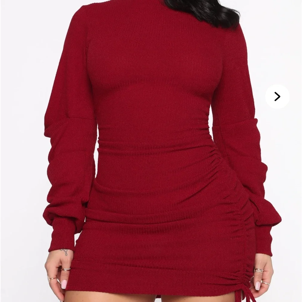 Red Ribbed Knit Sweater - Picture 3 of 6
